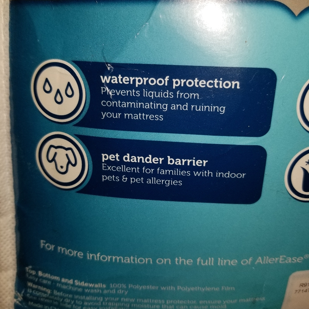 New Allerease Zip Mattress Protector Waterproof Queen - Picture 5 of 9